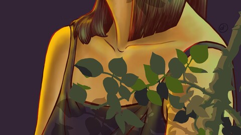 tbe girl and leaf roses