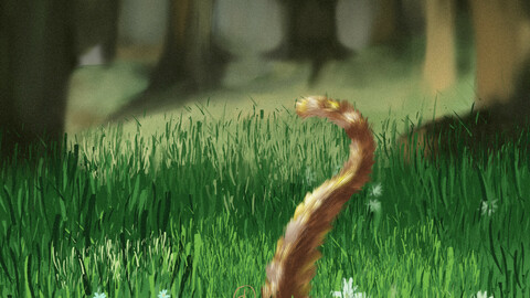 a cat walk in the wood