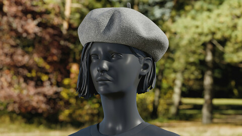 Realistic 3D model of Womens Hat 1