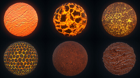 Stylized Lava Landscape Material Pack