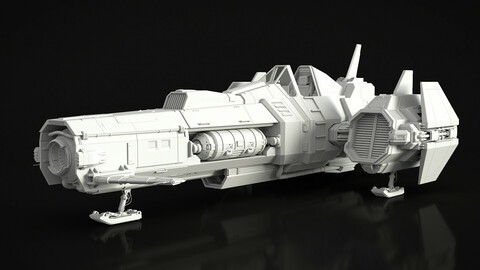 Hard surface  3D spaceship model