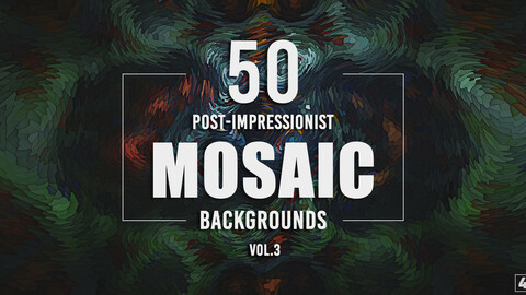 50 Post-Impressionist Mosaic Backgrounds - Vol. 3