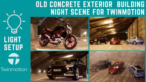 Old Concrete Building Exterior Night  Light Setup (  Time limited launch promo -50% off 20$ instead of 40$ )