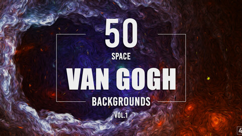 50 Van Gogh Space Backgrounds - Vol. 1