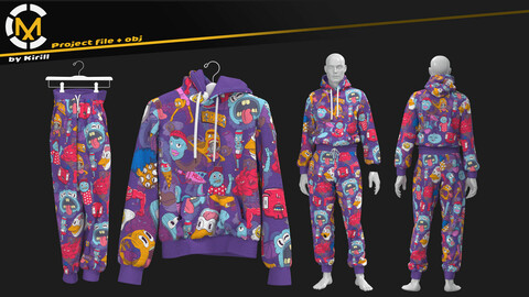 Unisex Suit, Monsters. Clo3D/Marvelous Project + Obj.