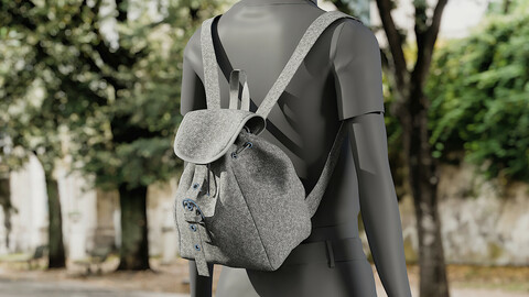Realistic 3D model of Womens Backpack 2