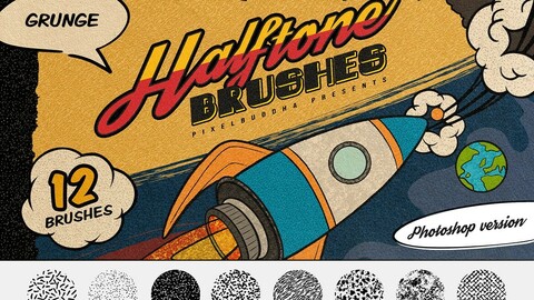Halftone Grunge Photoshop Brushes