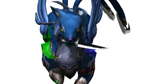 Game animated characters - two-tailed cat