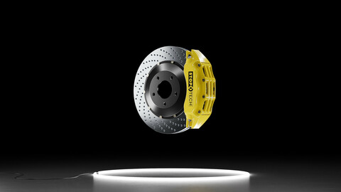 StopTech ST-60 brake system caliper and rotor disk 3D Model