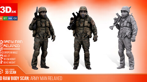 Cleaned 3D Body scan of Army Man Relaxed