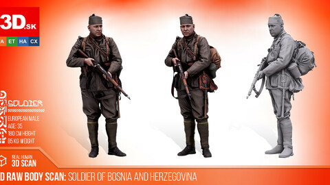 Cleaned 3D Body scan of Soldier of Bosnia & Herzegovina