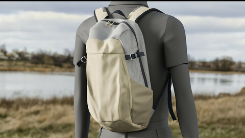 Realistic 3D model of Womens Backpack 3
