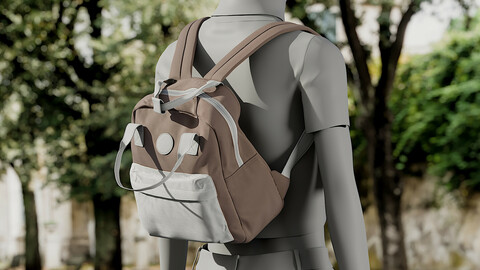 Realistic 3D model of Womens Backpack 4