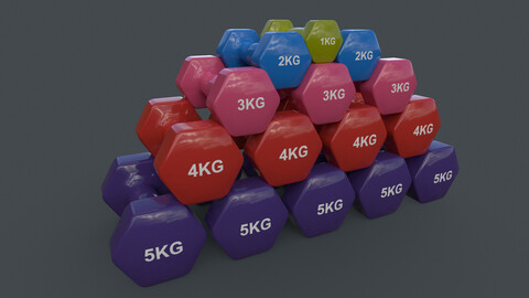 PBR 1-5KG Women Hexagon Dumbbell V1