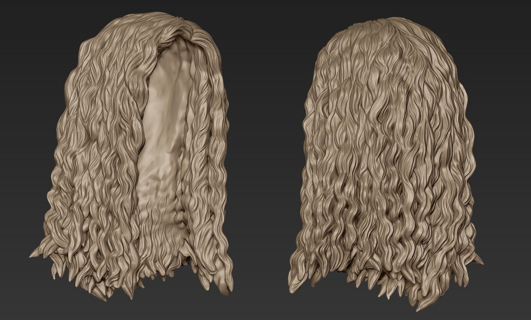 Set of Hair 3d model. Free download.