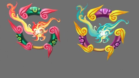 Game character weapon - heaven and earth together