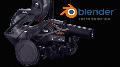 Cyberpunk Zlade Weapon - Concept Design Workflow [Blender Hard-Surface Modelling]