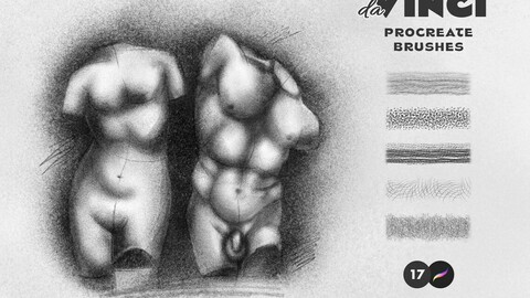 17 Pencil Bushes for Procreate