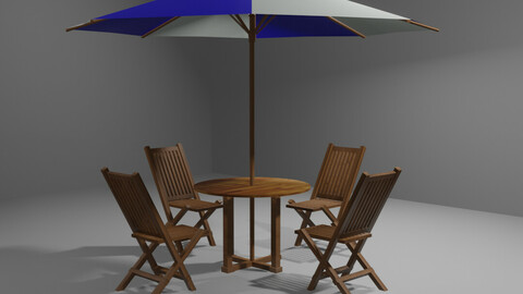 Garden Table Low-Poly