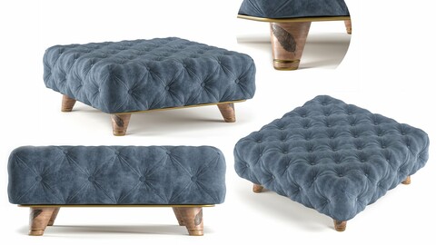 Modern Square Tufted Coffee Table Ottoman