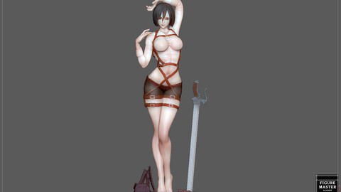 MIKASA ACKERMAN ATTACK ON TITIAN ANIME SEXY GIRL CHARACTER 3D PRINT