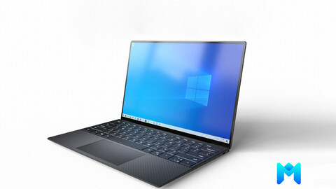 modern laptop  pbr game asset