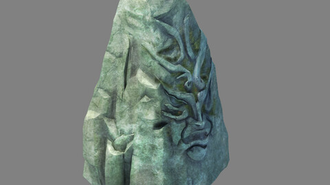 Kazlog shallow bay - stone face statue 01