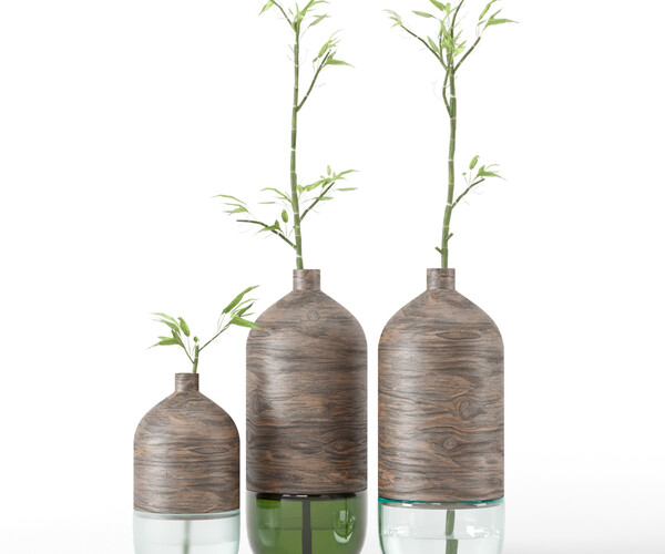 ArtStation Bamboo of wood & glass vase Resources