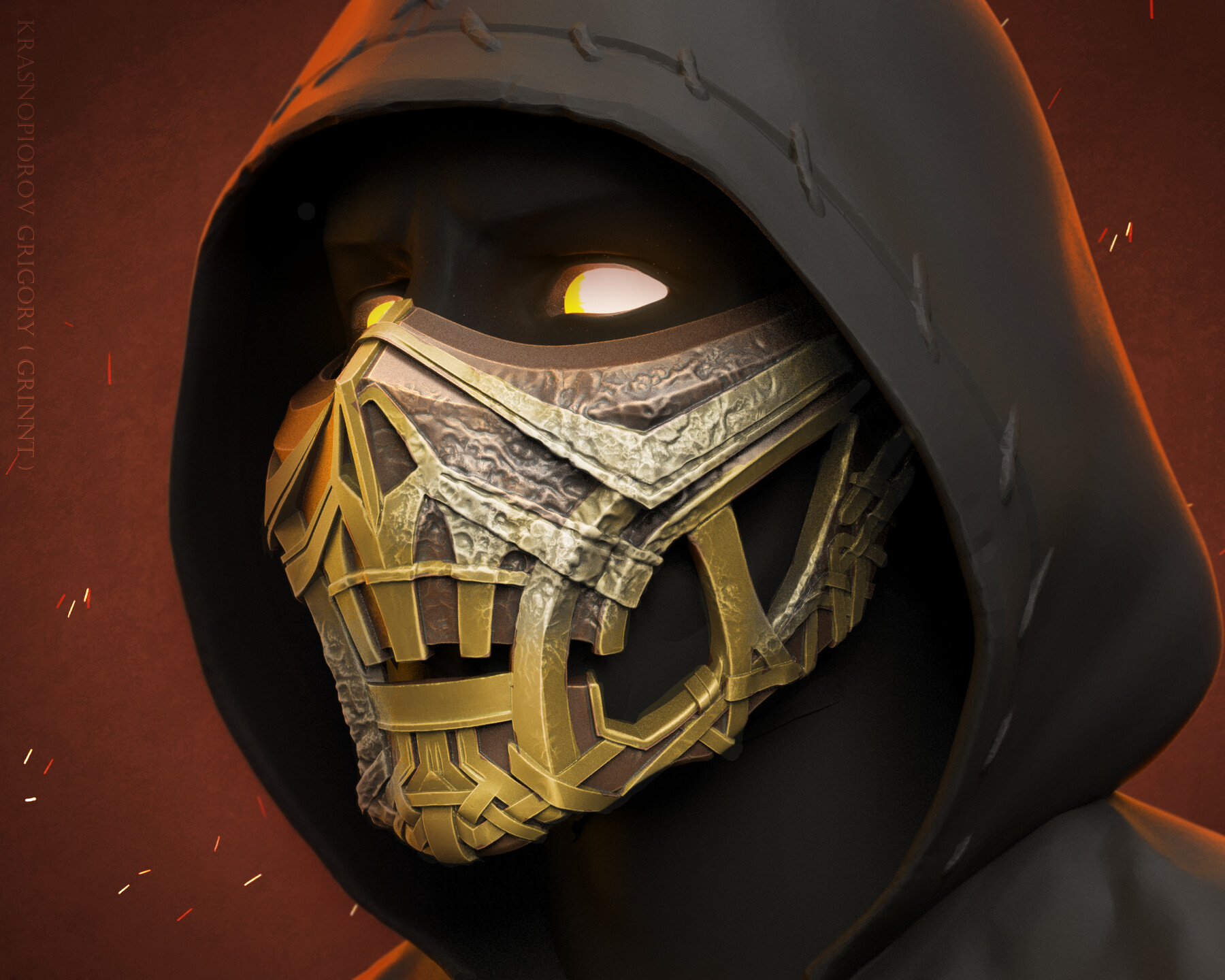 Mortal Kombat Scorpion Face Mask