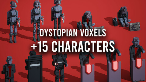 +15 Voxel Dystopian Characters