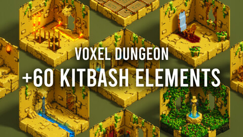 +60 Voxel Dungeon Kitbash
