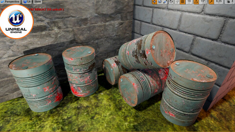 dirty metal barrel