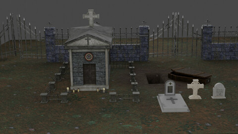 Christian Tomb Set 3D Model