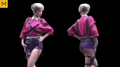 Womens clothing. Avatar genesis 8 Female. Marvelous Designer, Clo3d project + OBJ/FBX files (25)