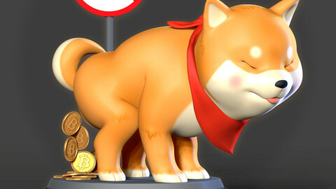 Shiba with cryptocurrency