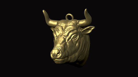 Bull Head Pendant 3D print model