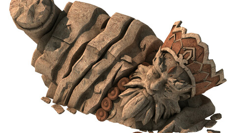 Large Stone Carving - Broken Buddha 01