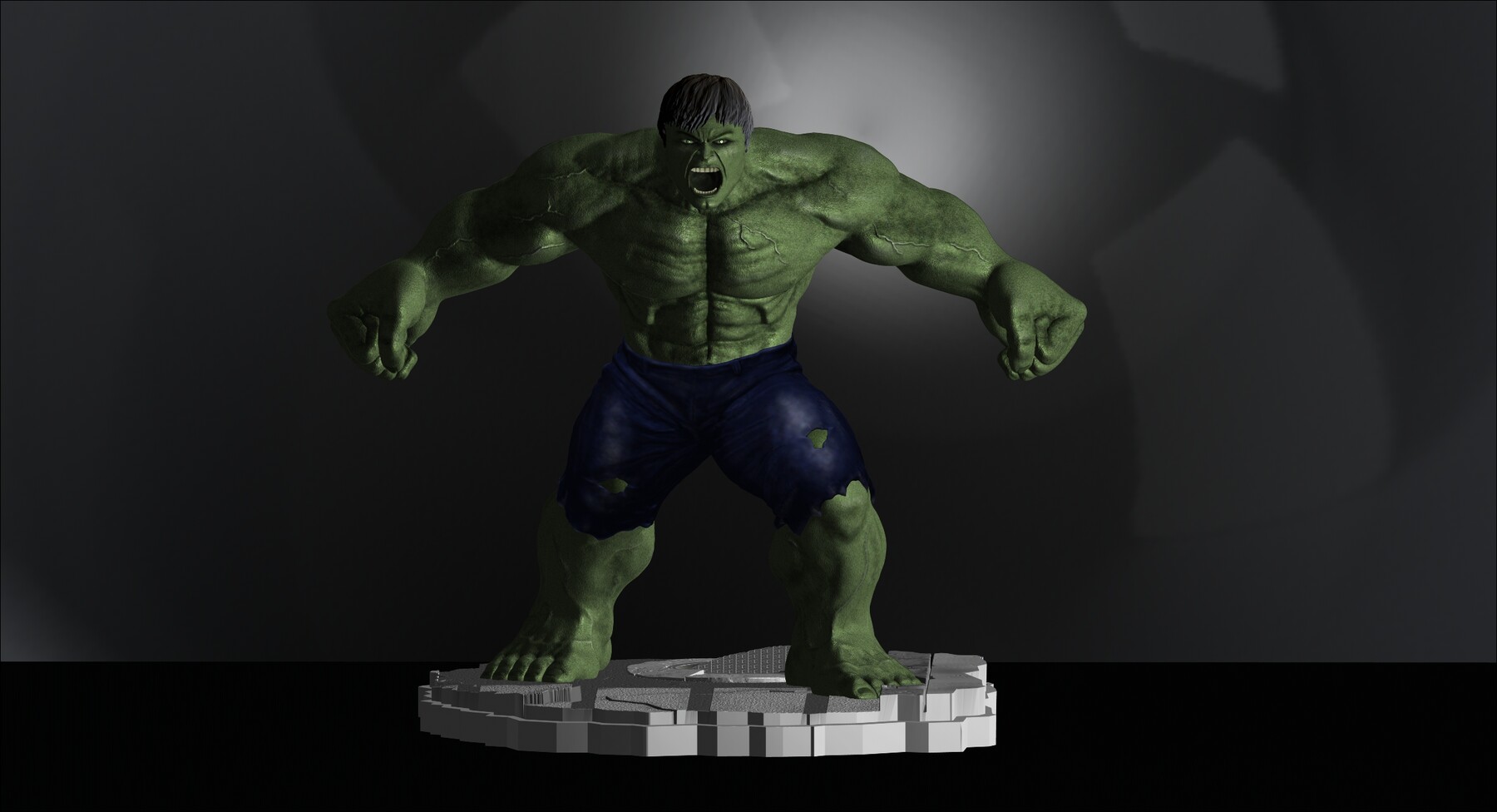 The Incredible Hulk logo 3D printed color wall mount display