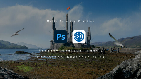 PSD file for Fantasy Medieval Castle