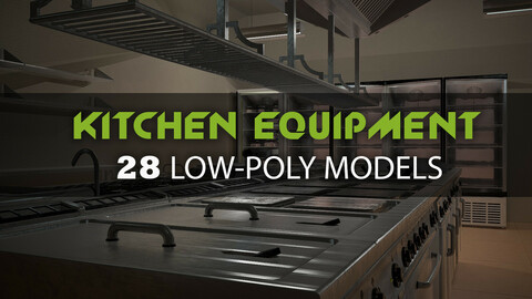 Kitchen Equipment Pack pbr Low-poly 3D model