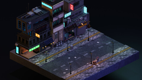 Cyberpunk Street 3D Model