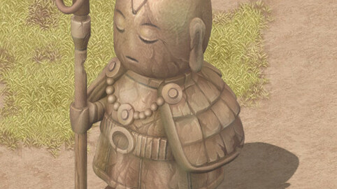 Cartoon version - ascetic monk statue 02