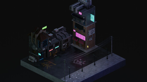 Cyberpunk Street 2 3D Model