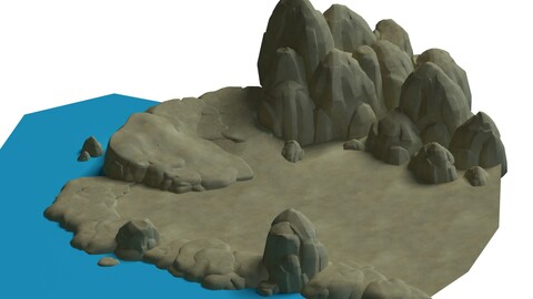 Cartoon forest - river bank connection