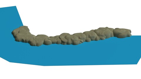 Cartoon forest - river bank connection loop