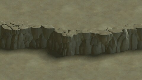 Cartoon forest - river stone connection 03