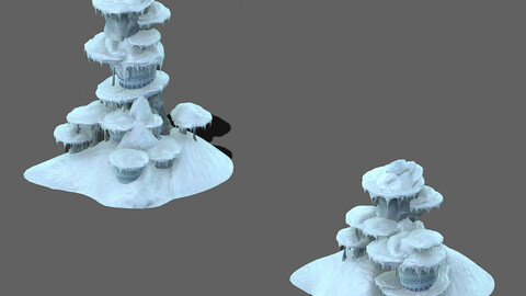 Cartoon Sky City - Frozen Mountain 01