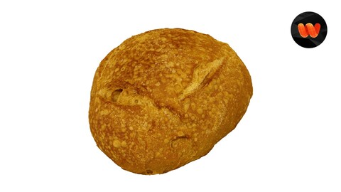 Round Italian Bread - Extreme Definition 3D Scanned Model