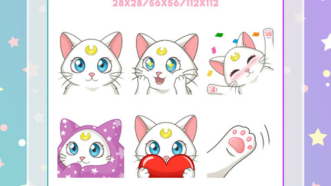Artemis Sailor Moon emotes - Custom Twitch