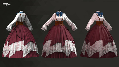 Victorian Style Dress - 70 Marvelous Designer and Clo3D